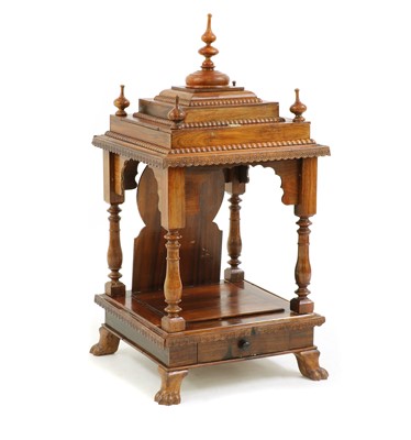Lot 265 - A hardwood Pooja Mandir or home temple