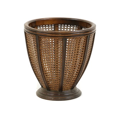 Lot 264 - A mahogany and cane waste paper basket