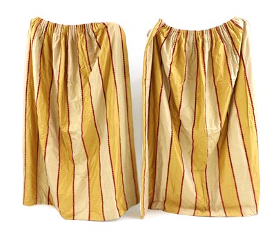 Lot 317 - Six pairs of lined and interlined striped silk curtains by Allan Vaughan Ltd of Malvern