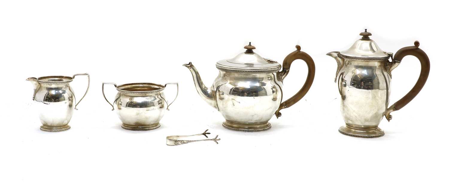 Lot 2 - A silver four piece tea service