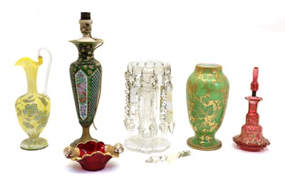 Lot 124 - A Victorian clear glass table lustre