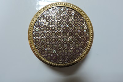 Lot 44 - A French circular gold piqué work tortoiseshell box, c.1780