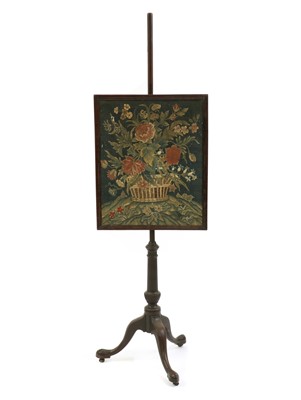 Lot 242 - A Victorian mahogany pole screen
