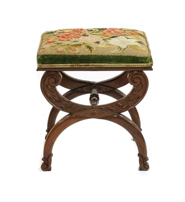 Lot 246 - A William IV rosewood foot stool