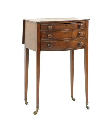 Lot 296 - A 19th century strung mahogany side or bedside table