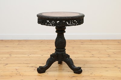 Lot 504 - An Anglo-Chinese hardwood birdcage-action tripod table