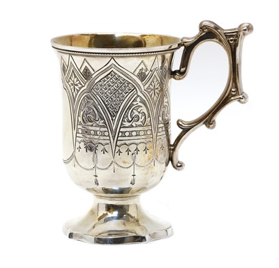 Lot 17 - A Victorian silver gothic revival cup