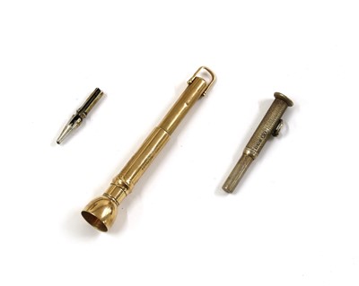 Lot 215 - A 9ct gold cigar piercer, by Sampson Mordan & Co.