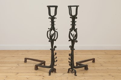 Lot 403 - A pair of Elizabethan period andirons