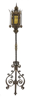 Lot 77 - A Gothic Revival gilt and painted standard lantern