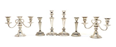 Lot 37 - A pair of Old Sheffield Plate candlesticks