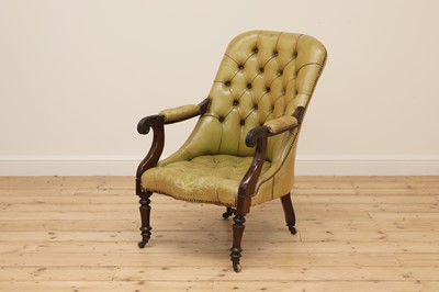 Lot 200 - A Louis Philippe simulated rosewood library armchair
