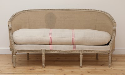 Lot 264 - A French Louis XVI-style painted canape