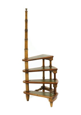 Lot 302 - A set of Regency-style beech library steps