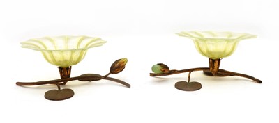 Lot 167 - A pair of John Walsh Walsh glass table centrepieces