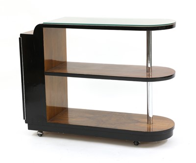 Lot 252 - An Art Deco walnut and ebonised stand