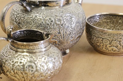Lot 63 - An Indian silver tea service
