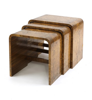 Lot 245 - An Art Deco burr walnut nest of three tables