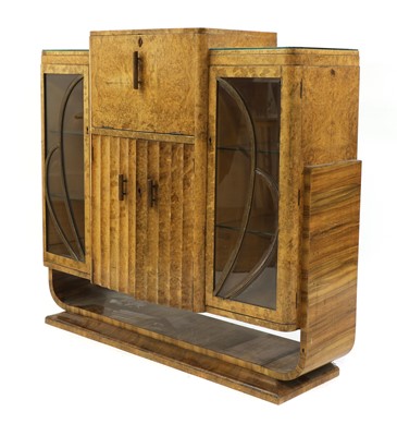Lot 244 - An Art Deco burr walnut cocktail cabinet