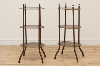 Lot 255 - A pair of Continental marquetry-inlaid étagères