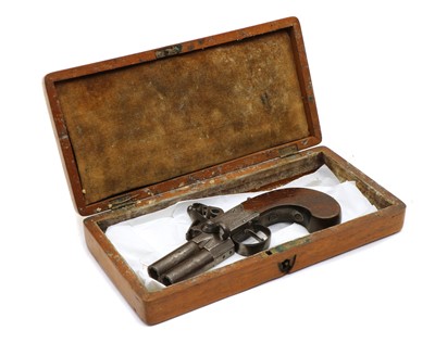Lot 45 - A flintlock db over and under tap action pocket pistol