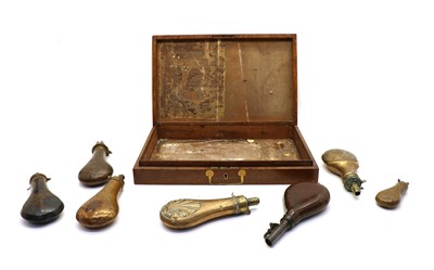 Lot 40 - A 19th century polished copper shot flask