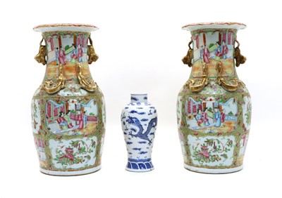 Lot 135 - A pair of Chinese vases with gilded Dragon handles