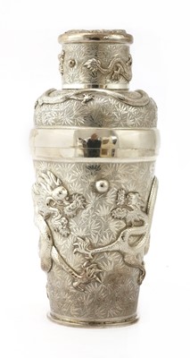 Lot 159 - A Chinese export silver cocktail shaker