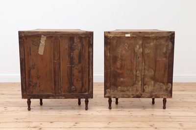 Lot 70 - A pair of George III satinwood and crossbanded pier cabinets