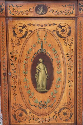 Lot 70 - A pair of George III satinwood and crossbanded pier cabinets