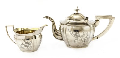 Lot 158 - A Chinese export silver teapot