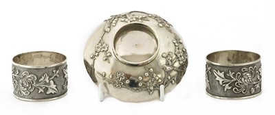 Lot 146 - A pair of Chinese export silver napkin rings