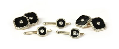 Lot 211 - A diamond and onyx dress set