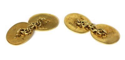 Lot 214 - A pair of matched 18ct gold chain link cufflinks