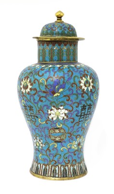 Lot 165 - A Chinese cloisonné vase and cover