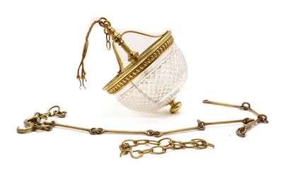 Lot 324 - A cut-glass and brass ceiling light