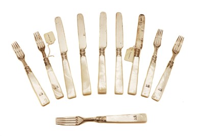 Lot 77A - A set of eighteen early Victorian fruit knives and forks