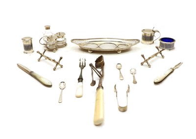 Lot 79A - An Edwardian silver cruet on stand
