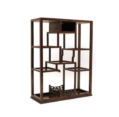 Lot 287 - A 19th century Chinese rosewood display cabinet
