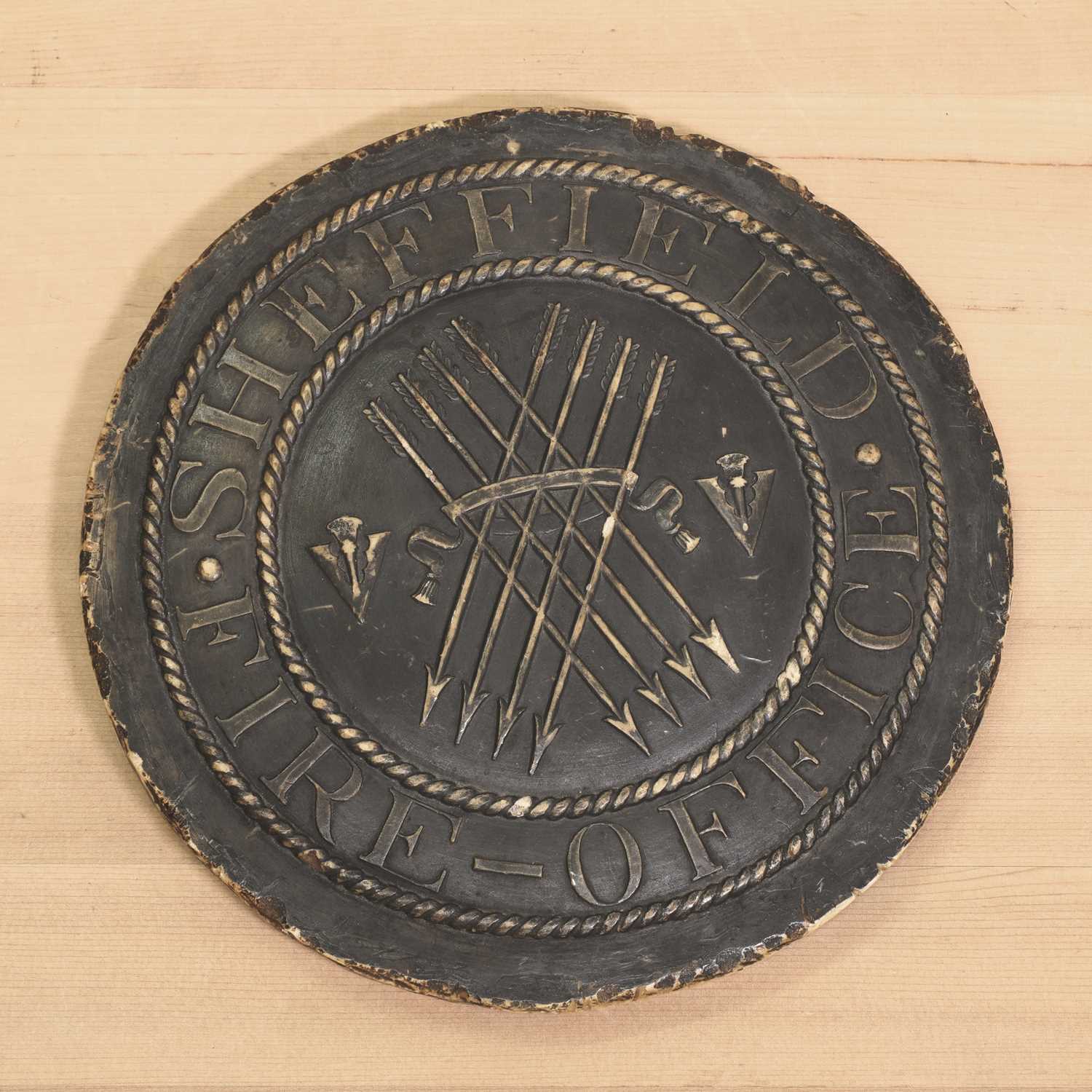 Lot 377 - An original alabaster model for fire marks of the Sheffield Fire Office