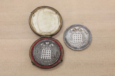 Lot 376 - A cased George III silver pass for the Westminster Fire Office