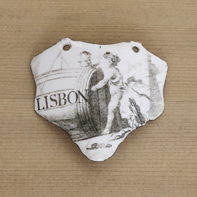 Lot 425 - A rare Battersea enamel wine label