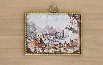 Lot 437 - An English enamel plaque
