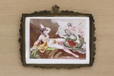 Lot 430 - A rectangular enamel plaque