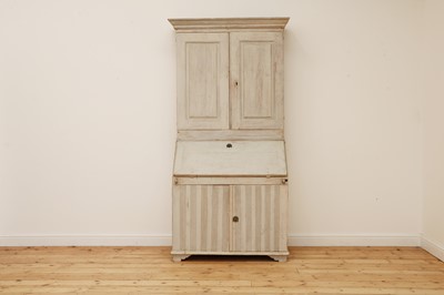 Lot 503 - A Swedish Gustavian painted bureau bookcase
