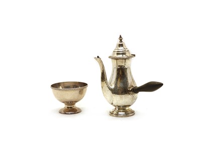 Lot 23 - A silver side-handle coffee pot and sugar bowl