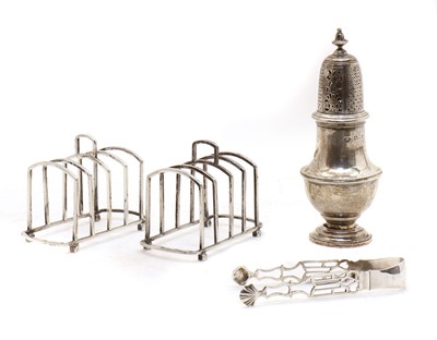 Lot 17 - A pair of silver five-bar toast racks