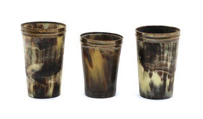 Lot 15 - Three George IV graduated horn beakers