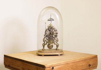 Lot 146 - A Victorian brass skeleton clock