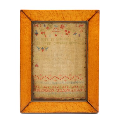 Lot 372 - A Victorian needlework sampler